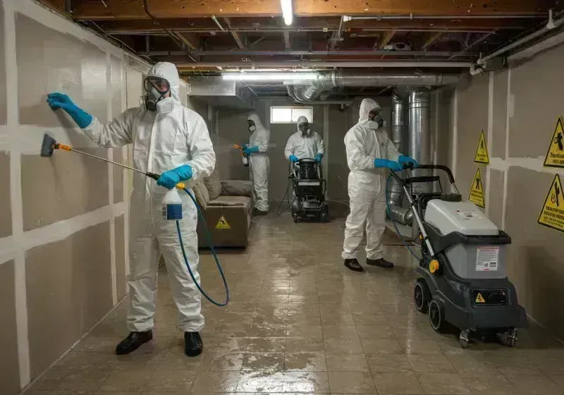 Basement Moisture Removal and Structural Drying process in McNairy County, TN